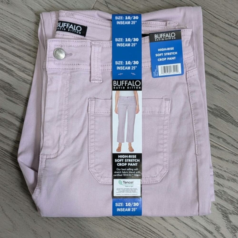 NWT Buffalo by David Bitten  High Rise Soft Stretch Crop Pants Purple Size 10/30
